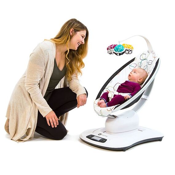 Fotoliu Balansoar Bebelusi 4MOMS MamaRoo 4.0 Plush Silver, Culoare: Gri deschis - poza 4 - ExclusivMAG.ro