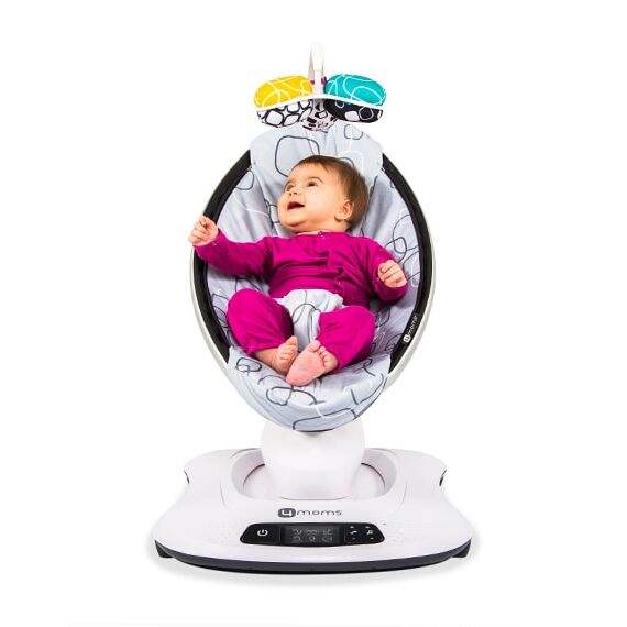 Fotoliu Balansoar Bebelusi 4MOMS MamaRoo 4.0 Plush Silver, Culoare: Gri deschis  - ExclusivMAG.ro