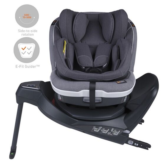 Scaun auto BeSafe iZi Twist B-E i-Size (0-4 ani) Metallic Mélange, Culoare: Gri/Negru, Grupa: 0-18kg (0 luni - 4 ani)  - ExclusivMAG.ro