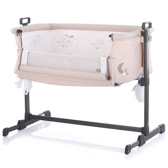 Patut Co-Sleeper Chipolino Close To Me beige printed stars inside, Culoare: Multicolor - poza 3 - ExclusivMAG.ro
