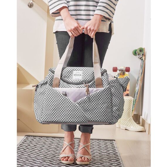 Geanta de infasat Beaba Sydney II Play Print Gri-Coral, Culoare: Gri - poza 2 - ExclusivMAG.ro