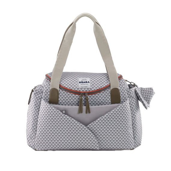 Geanta de infasat Beaba Sydney II Play Print Gri-Coral, Culoare: Gri  - ExclusivMAG.ro