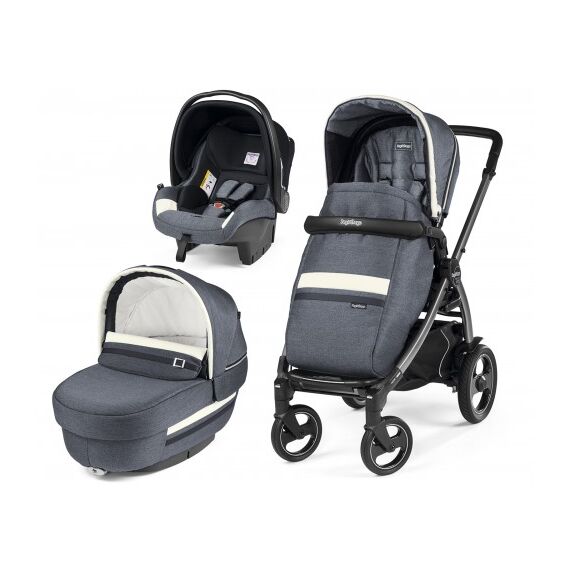 Carucior 3 In 1 Peg Perego Book Plus 51 S, Titania, Luxe Mirage, Culoare: Blue  - ExclusivMAG.ro