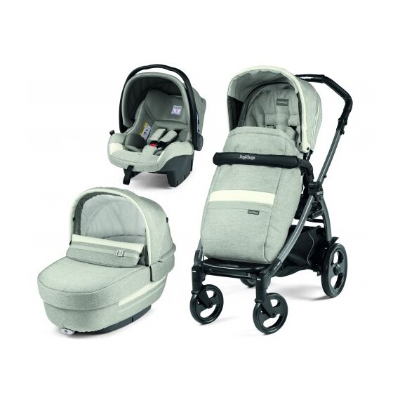 Carucior 3 in 1 Peg Perego Book Plus 51 Titania Luxe Pure, Culoare: Gri deschis  - ExclusivMAG.ro