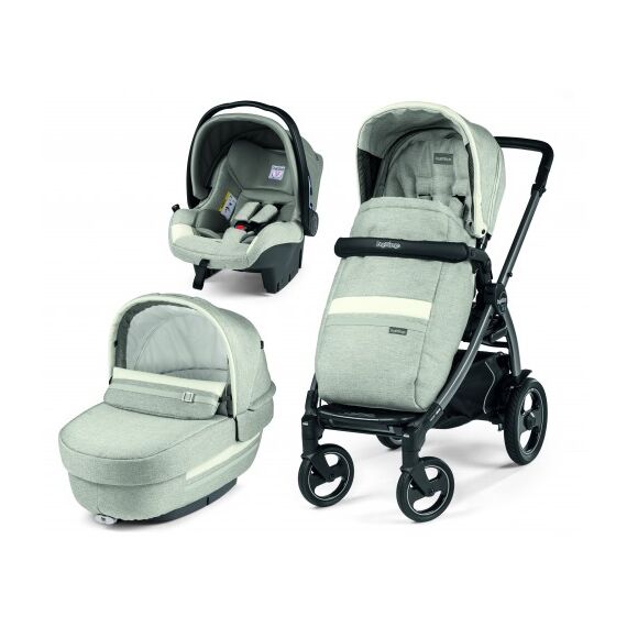 Carucior 3 In 1 Peg Perego Book Plus 51 S, Titania, Luxe Pure, Culoare: Gri deschis  - ExclusivMAG.ro