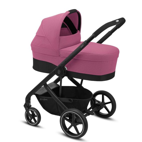 Carucior Cybex Balios S Lux 2 in 1, Cadru Negru, Magnolia Pink, Culoare: Roz  - ExclusivMAG.ro