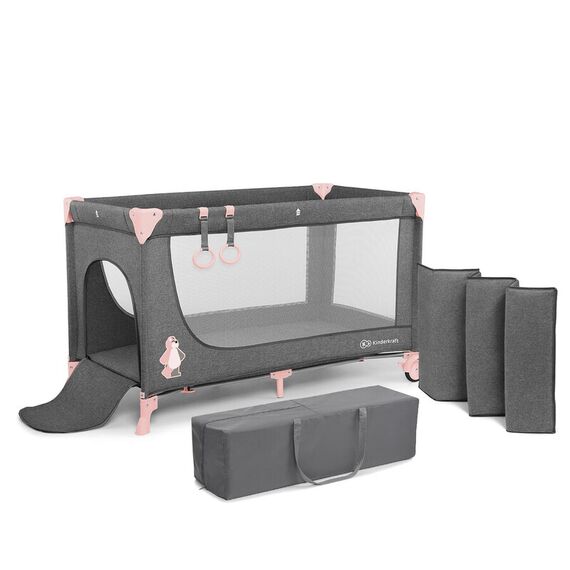 Patut pliant Kinderkraft Joy Pink, Culoare: Roz  - ExclusivMAG.ro