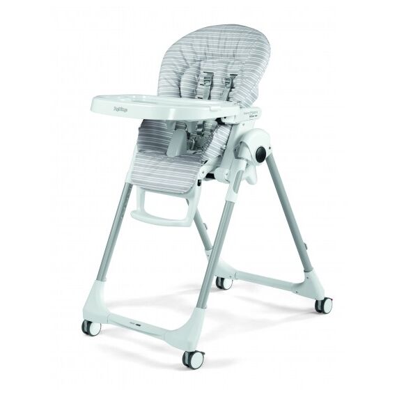 Scaun de masa Prima Pappa Zero Peg Perego, Follow me Linear Grey, Culoare: Gri deschis  - ExclusivMAG.ro