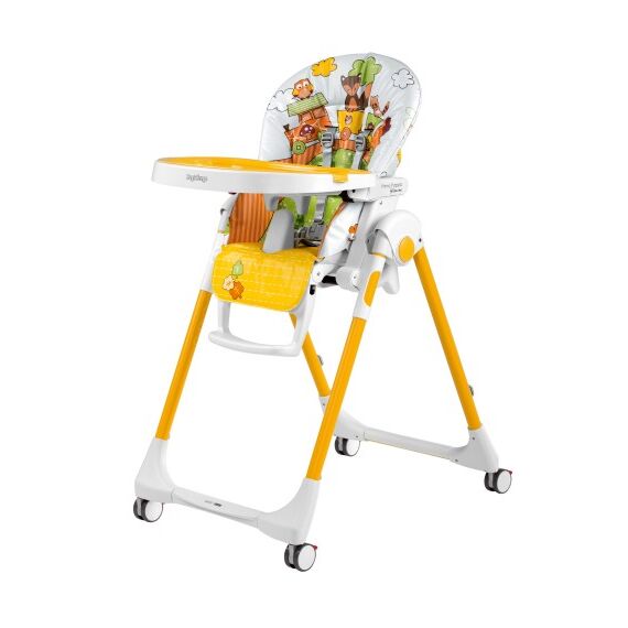 Scaun de masa Prima Pappa Zero Peg Perego, Follow me Fox&Friends, Culoare: Galben  - ExclusivMAG.ro