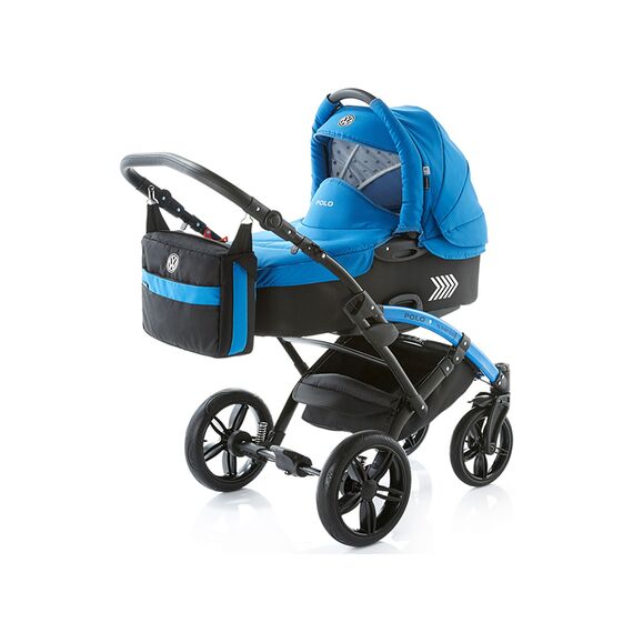 Carucior copii 2 in 1 cu landou Knorr-Baby Volkswagen Polo Albastru, Culoare: Albastru  - ExclusivMAG.ro