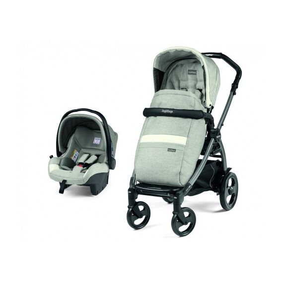 Carucior 2 in 1 Peg Perego, Book 51 Titania, Luxe Pure, 0 - 22 kg, Culoare: Gri deschis  - ExclusivMAG.ro