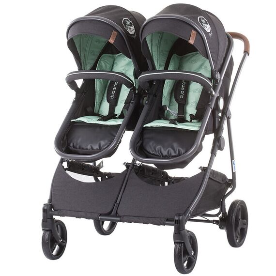 Carucior gemeni Chipolino Duo Smart 2 in 1 Mint, Culoare: Verde  - ExclusivMAG.ro
