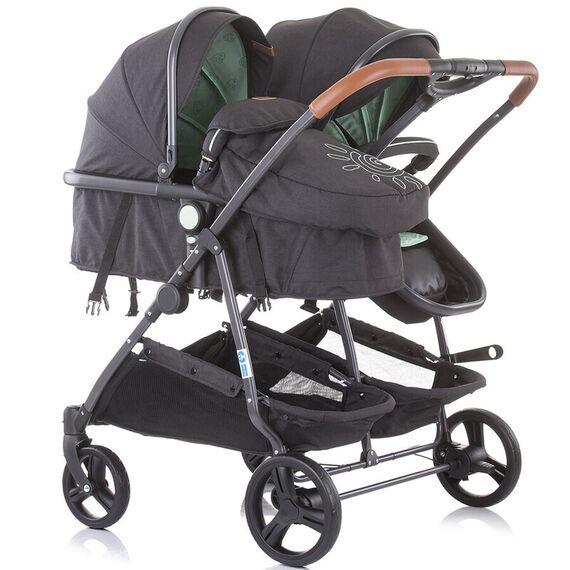 Carucior gemeni Chipolino Duo Smart 2 in 1 Mint, Culoare: Verde - poza 4 - ExclusivMAG.ro