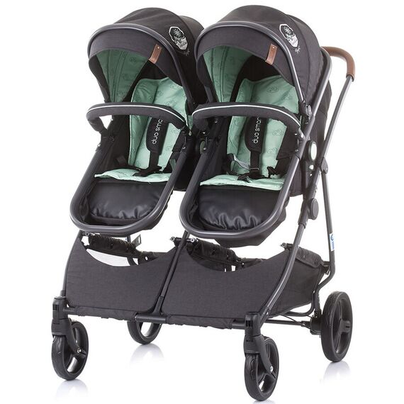 Carucior gemeni Chipolino Duo Smart 3 in 1 mint, Culoare: Turcoaz - poza 4 - ExclusivMAG.ro