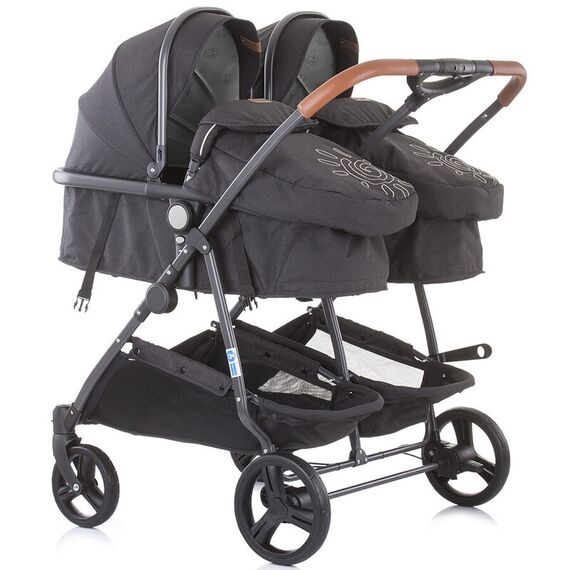 Carucior gemeni Chipolino Duo Smart 3 in 1 mist, Culoare: Gri - poza 3 - ExclusivMAG.ro