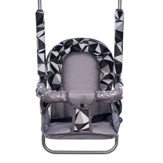 Leagan pentru copii, Top Kids, cu spatar reglabil si bara detasabila, Grey Romb, Culoare: Gri/Negru - poza 2 - ExclusivMAG.ro