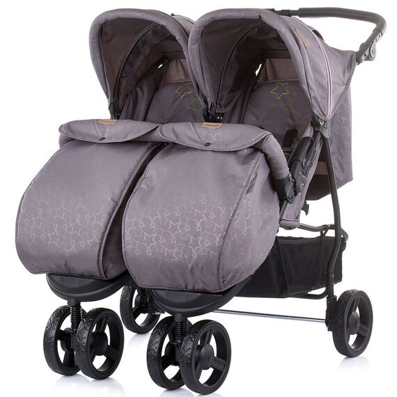 Carucior gemeni Chipolino Maxi Mix asphalt, Culoare: Gri - poza 3 - ExclusivMAG.ro