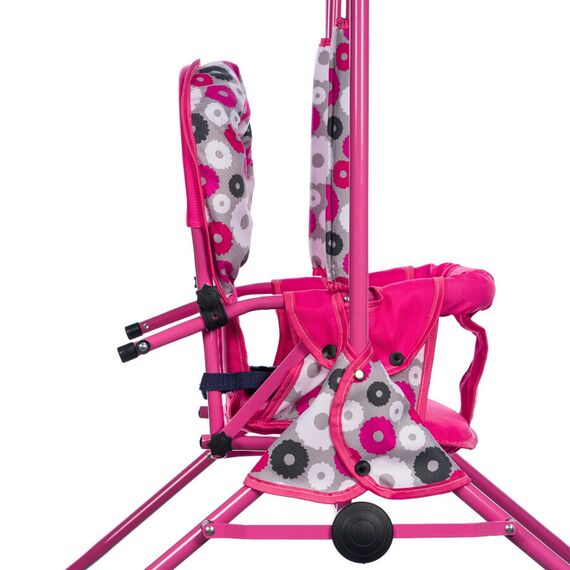 Leagan pentru copii, Top Kids, cu spatar reglabil, Pink Flowers, Culoare: Roz - poza 4 - ExclusivMAG.ro