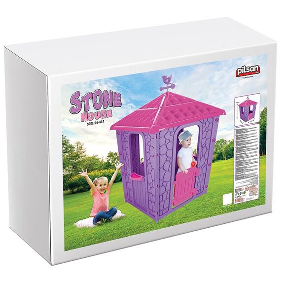 Casuta pentru copii Pilsan Stone House purple - poza 3 - ExclusivMAG.ro