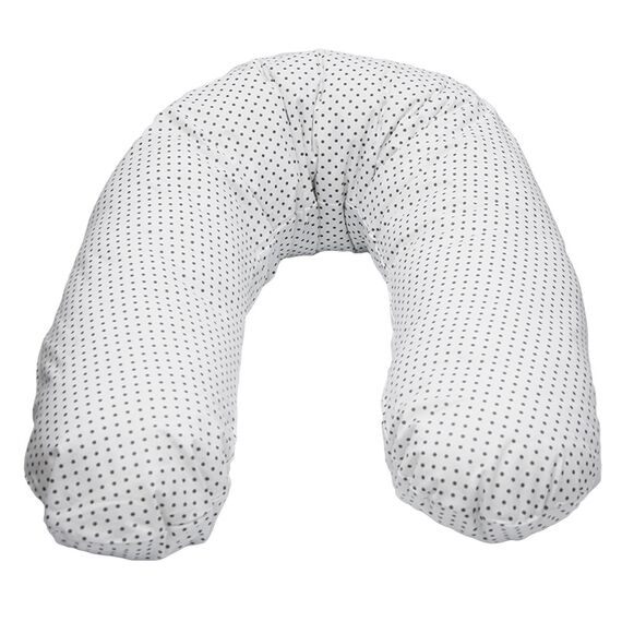 Perna De Alaptat Cu Husa Bumbac Si Umplutura Fibre De Silicon, EKO, 180cm - White Dot  - ExclusivMAG.ro