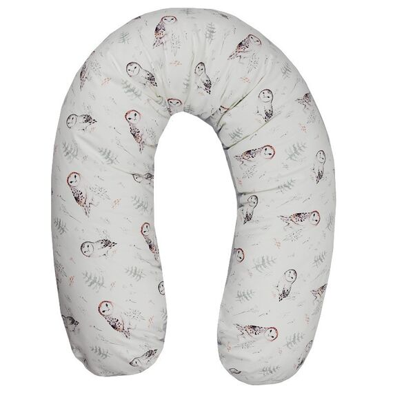 Perna De Alaptat Cu Husa Bumbac Si Umplutura Fibre De Silicon, EKO, 180cm - Bufnite  - ExclusivMAG.ro