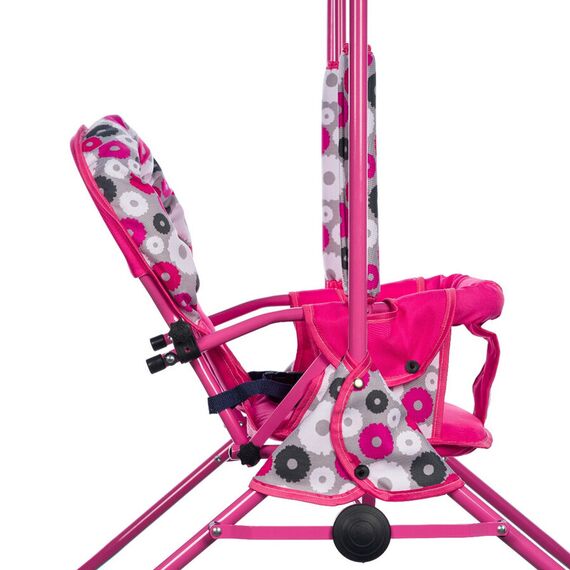 Leagan pentru copii, Top Kids, cu spatar reglabil, Pink Flowers, Culoare: Roz - poza 5 - ExclusivMAG.ro