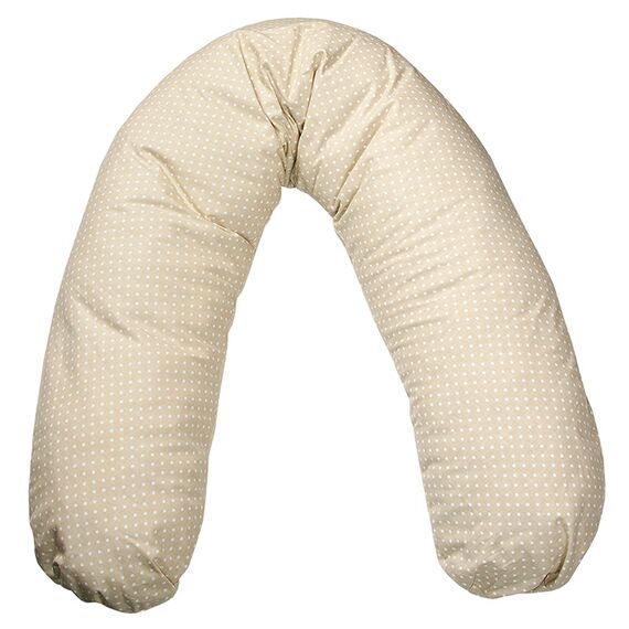 Perna De Alaptat Cu Husa Bumbac Si Umplutura Fibre De Silicon, EKO, 180cm - Bej, Culoare: Crem  - ExclusivMAG.ro