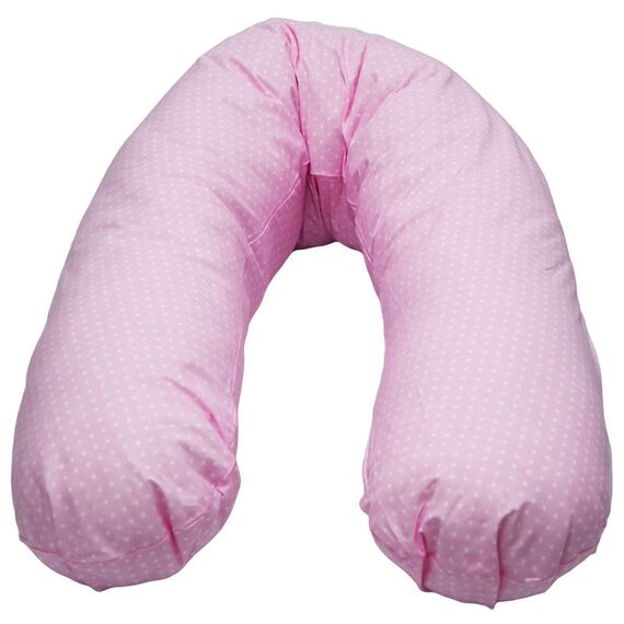 Perna De Alaptat Cu Husa Bumbac Si Umplutura Fibre De Silicon, EKO, 180cm - Pink, Culoare: Roz  - ExclusivMAG.ro