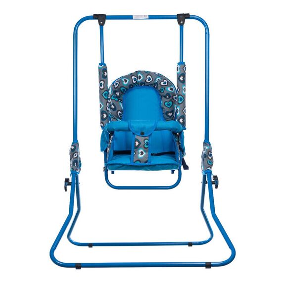 Leagan pentru copii, Top Kids, cu spatar reglabil, Blue Hearts, Culoare: Albastru  - ExclusivMAG.ro