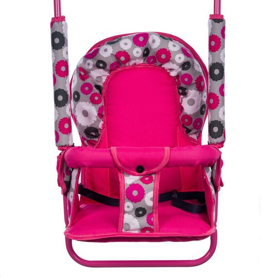 Leagan pentru copii, Top Kids, cu spatar reglabil, Pink Flowers, Culoare: Roz - poza 2 - ExclusivMAG.ro