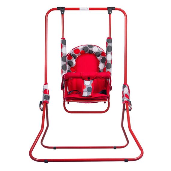 Leagan pentru copii, Top Kids, cu spatar reglabil, Red Dots, Culoare: Multicolor  - ExclusivMAG.ro