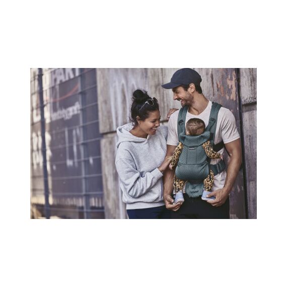 Marsupiu anatomic BabyBjorn Move, Verde Salvie 3D Mesh, Culoare: Turcoaz - poza 4 - ExclusivMAG.ro