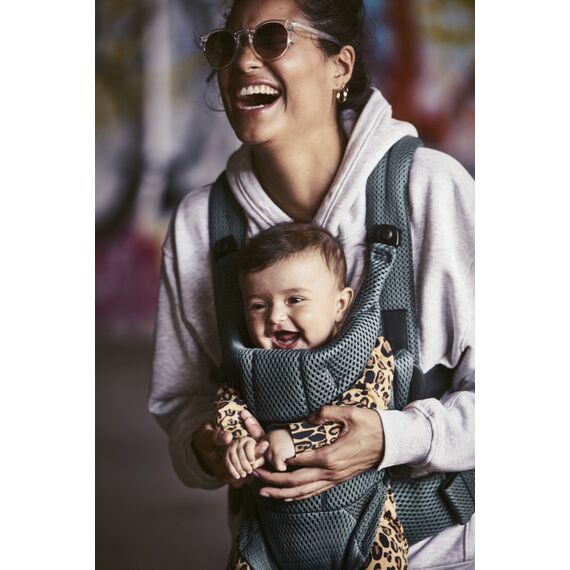Marsupiu anatomic BabyBjorn Move, Verde Salvie 3D Mesh, Culoare: Turcoaz - poza 5 - ExclusivMAG.ro