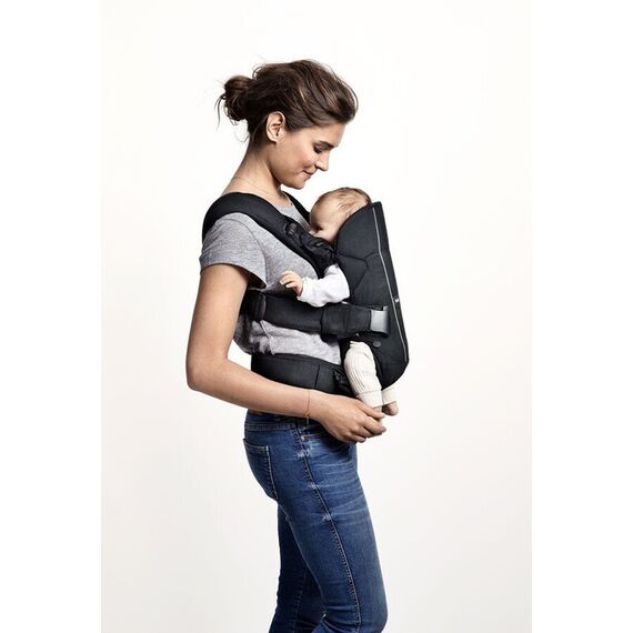 Marsupiu anatomic One BabyBjorn, cu pozitii multiple de purtare Denim Grey, Bumbac, Culoare: Gri - poza 2 - ExclusivMAG.ro