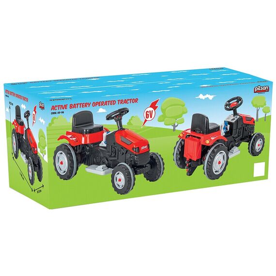 Tractor electric Pilsan Active 05-116 red, Culoare: Rosu, Capacitate acumulator: 6V - poza 4 - ExclusivMAG.ro