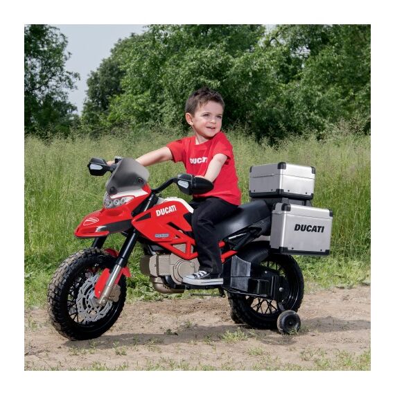Motocicleta electrica Peg Perego Ducati Enduro, 12V, 3 ani +, Negru / Rosu - poza 6 - ExclusivMAG.ro