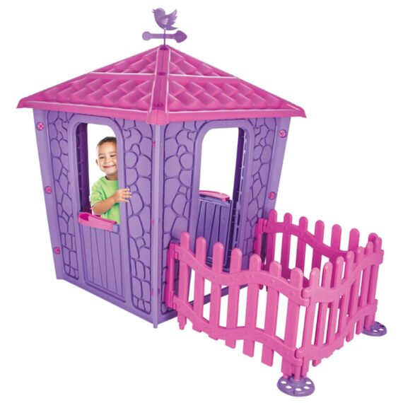 Casuta cu gard pentru copii Pilsan Stone House with Fence purple - poza 3 - ExclusivMAG.ro