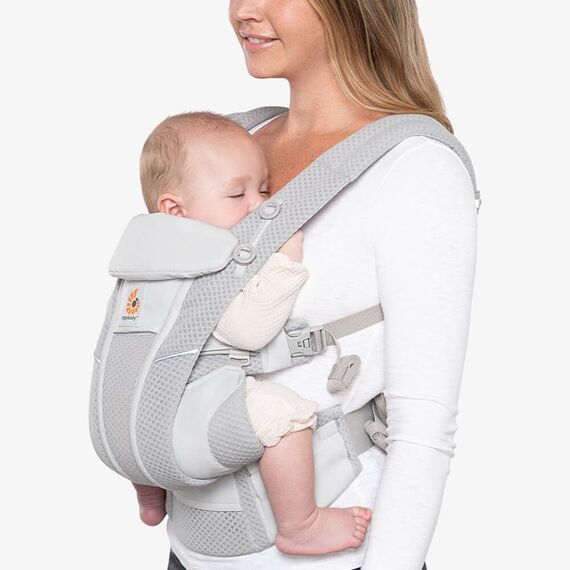 Marsupiu OMNI Breeze Pearl Grey Ergobaby, Culoare: Gri deschis - poza 6 - ExclusivMAG.ro