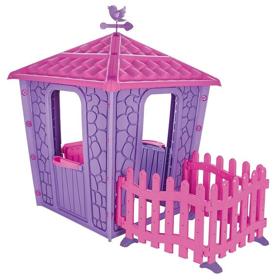 Casuta cu gard pentru copii Pilsan Stone House with Fence purple  - ExclusivMAG.ro