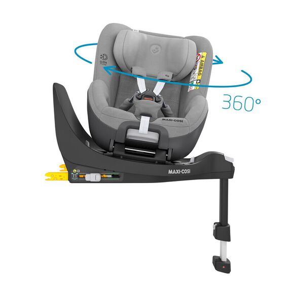 Scaun Auto I-Size Pearl 360 + Baza FamilyFix 360 Maxi-Cosi Authentic Grey, Culoare: Gri deschis, Grupa: 0-18kg (0 luni - 4 ani) - poza 2 - ExclusivMAG.ro