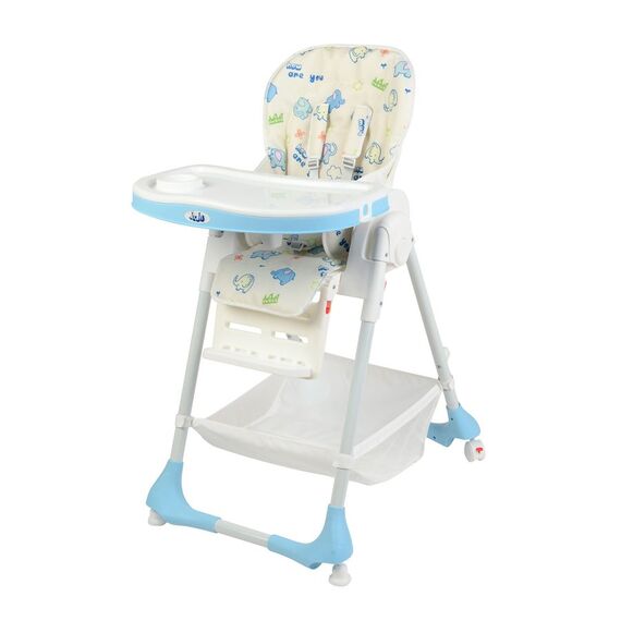 Scaun de masa Juju Eat&Joy, Elephants, Culoare: Albastru  - ExclusivMAG.ro