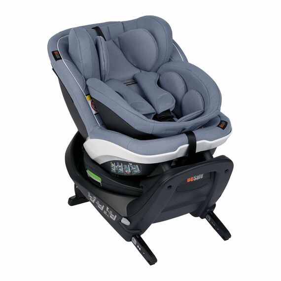Scaun auto rotativ BeSafe iZi Turn B i-Size - Cloud Melange, Culoare: Albastru, Grupa: 0-18kg (0 luni - 4 ani)  - ExclusivMAG.ro