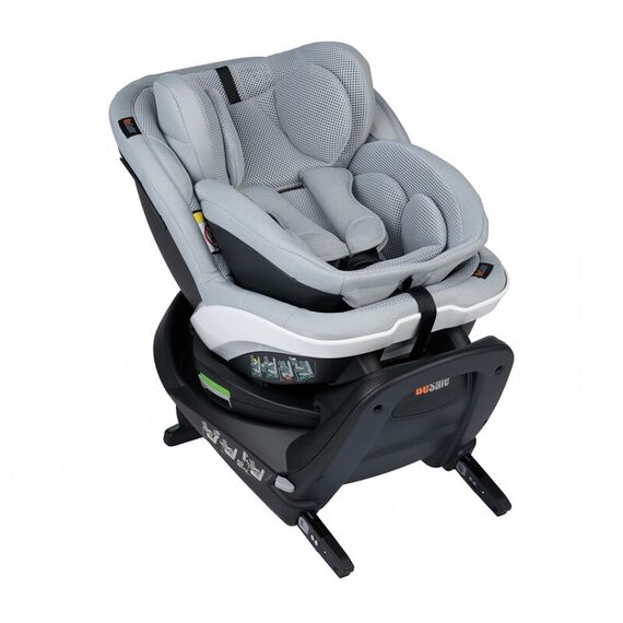 Scaun auto rotativ BeSafe iZi Turn B i-Size - Peak Mesh, Culoare: Gri deschis, Grupa: 0-18kg (0 luni - 4 ani)  - ExclusivMAG.ro