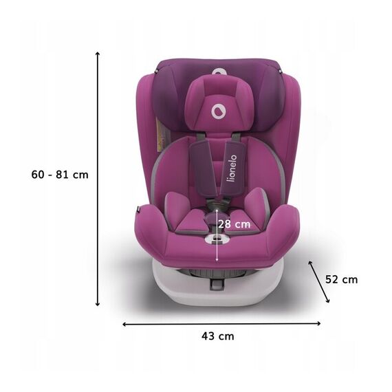 Scaun auto Isofix Lionelo Bastiaan rotativ 360 grade 0-36 kg Violet, Culoare: Violet, Grupa: 0-36kg (0 luni - 12 ani) - poza 5 - ExclusivMAG.ro