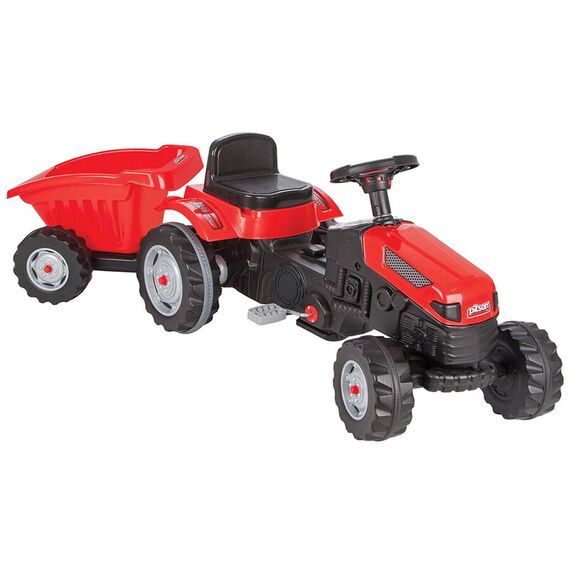 Tractor cu pedale si remorca Pilsan Active with Trailer 07-316 red, Culoare: Rosu  - ExclusivMAG.ro