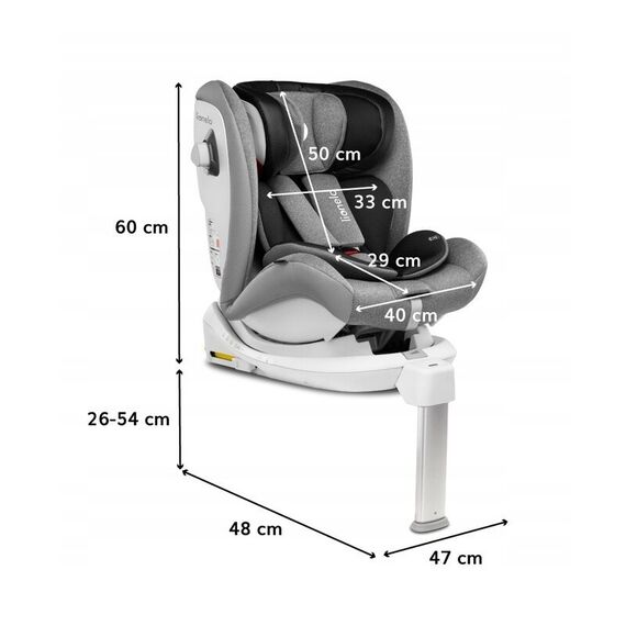 Scaun auto Lionelo Braam, rotativ 360 grade, cu Isofix, 0-36 kg, Stone, Culoare: Gri/Negru, Grupa: 0-36kg (0 luni - 12 ani) - poza 12 - ExclusivMAG.ro