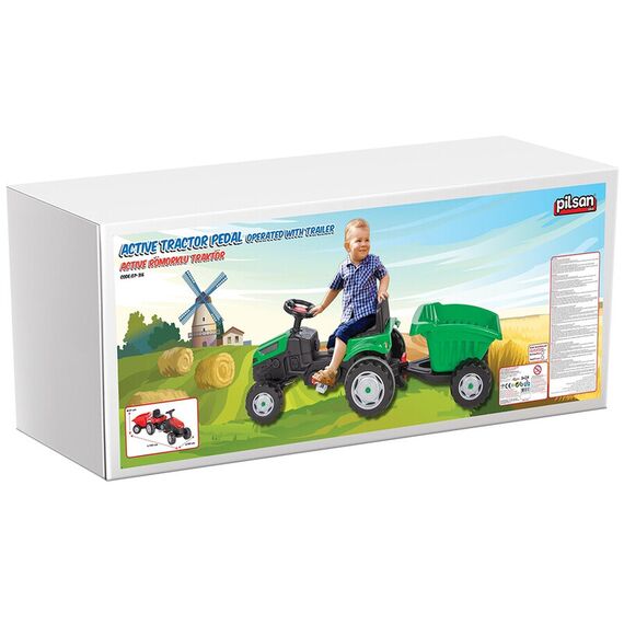 Tractor cu pedale si remorca Pilsan Active with Trailer 07-316 red, Culoare: Rosu - poza 5 - ExclusivMAG.ro