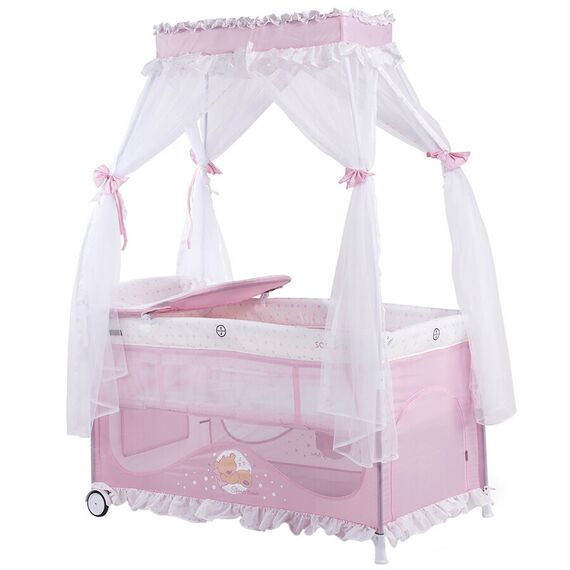 Patut pliabil Chipolino Sahara peony pink, Culoare: Roz, Dimensiuni: 120x60 - poza 2 - ExclusivMAG.ro
