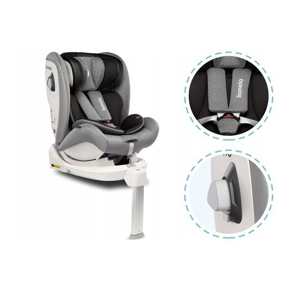 Scaun auto Lionelo Braam, rotativ 360 grade, cu Isofix, 0-36 kg, Stone, Culoare: Gri/Negru, Grupa: 0-36kg (0 luni - 12 ani) - poza 9 - ExclusivMAG.ro