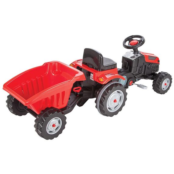 Tractor cu pedale si remorca Pilsan Active with Trailer 07-316 red, Culoare: Rosu - poza 3 - ExclusivMAG.ro